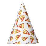 Pepperoni Pizza Slice Drawing Pattern Party Hats