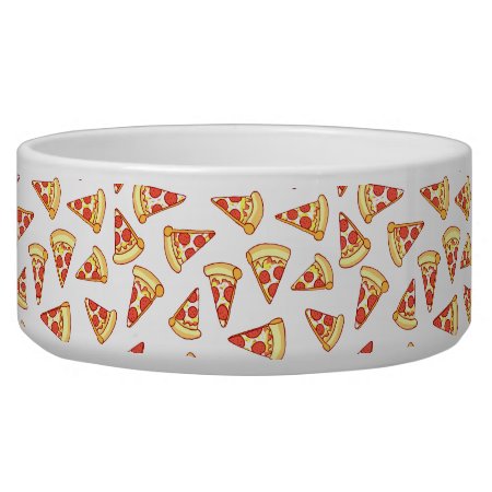 Pepperoni Pizza Slice Drawing Pattern Pet Bowl