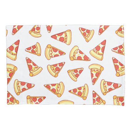 Pepperoni Pizza Slice Drawing Pattern Pillowcase