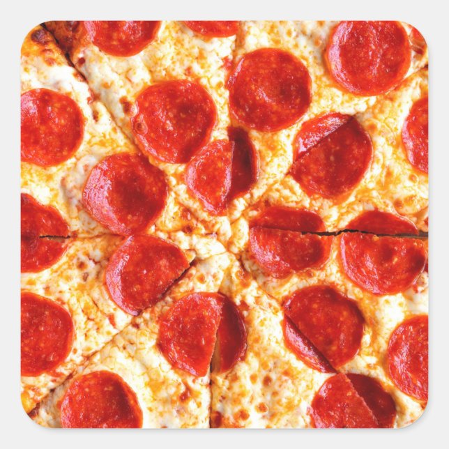 PEPPERONI PIZZA    SQUARE STICKER (Front)