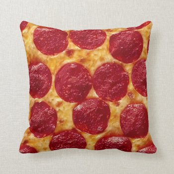 Pepperoni Pizza Throw Pillow by JCDesignsUK at Zazzle