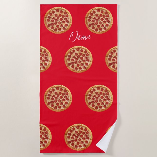 Pepperoni Pizza Thunder_Cove  Beach Towel (Front)