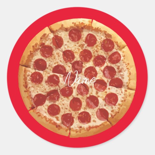 Pepperoni Pizza Thunder_Cove Classic Round Sticker