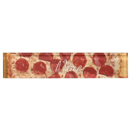Pepperoni Pizza Thunder_Cove  Desk Name Plate