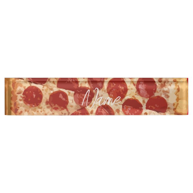 Pepperoni Pizza Thunder_Cove  Desk Name Plate (Front)