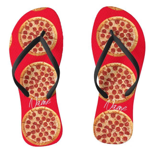Pepperoni Pizza Thunder_Cove Flip Flops (Footbed)