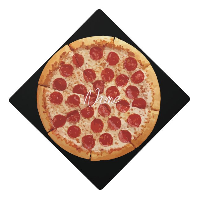 Pepperoni Pizza Thunder_Cove Graduation Cap Topper (Front)
