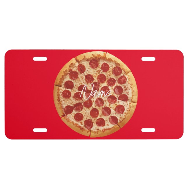 Pepperoni Pizza Thunder_Cove License Plate (Front)