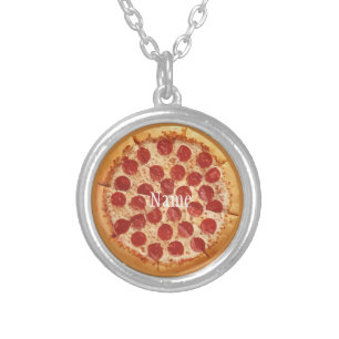 Pepperoni Pizza Thunder_Cove Silver Plated Necklace