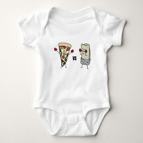 Pepperoni Pizza VS Burrito Mexican versus Italian Baby Bodysuit