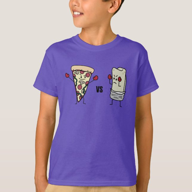 Pepperoni Pizza VS Burrito: Mexican versus Italian T-Shirt (Front)