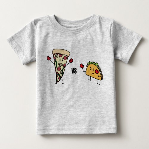Pepperoni Pizza VS Taco Mexican versus Italian Baby T_Shirt