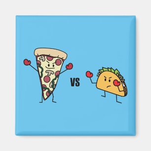 Pepperoni Pizza VS Taco: Mexican versus Italian Magnet