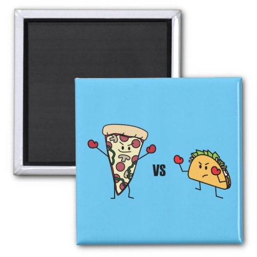 Pepperoni Pizza VS Taco Mexican versus Italian Magnet