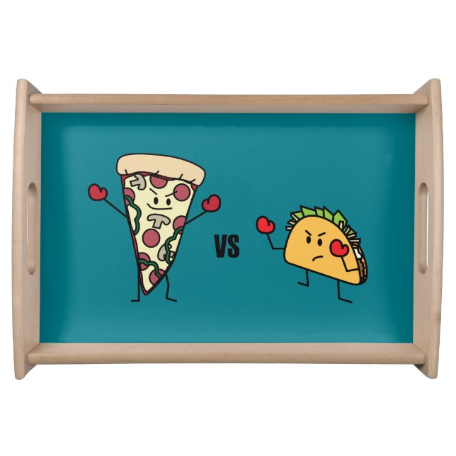 Pepperoni Pizza VS Taco: Mexican versus Italian Serving Tray (Front)