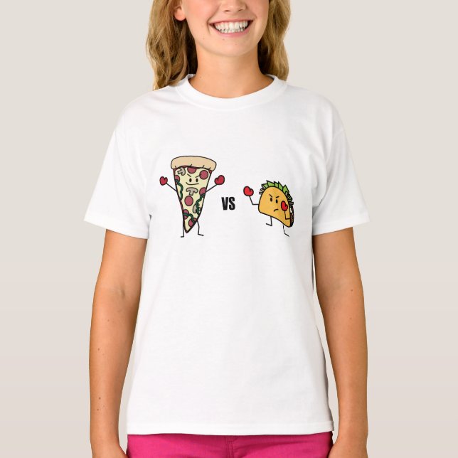 Pepperoni Pizza VS Taco: Mexican versus Italian T-Shirt (Front)