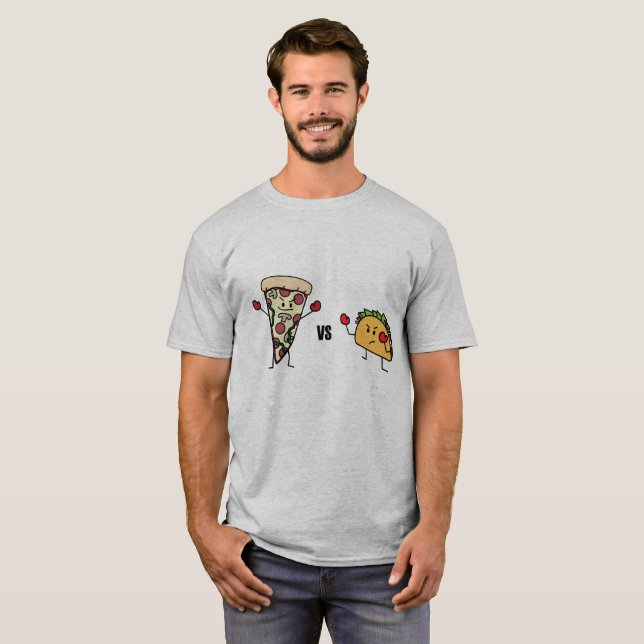 Pepperoni Pizza VS Taco: Mexican versus Italian T-Shirt (Front Full)