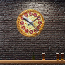 pepperoni pizza wall clock