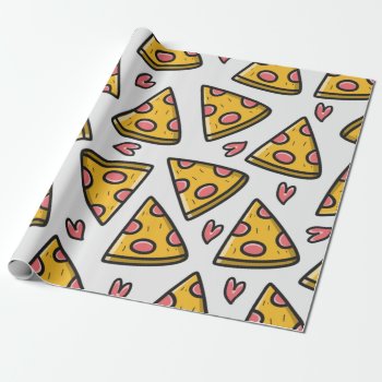 Pepperoni Pizza Wrapping Paper by StargazerDesigns at Zazzle