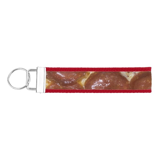 Pepperoni Pizza Wrist Keychain (Keys on Left)