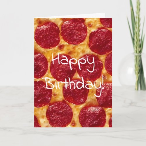 pepperonis pizza birthday party card