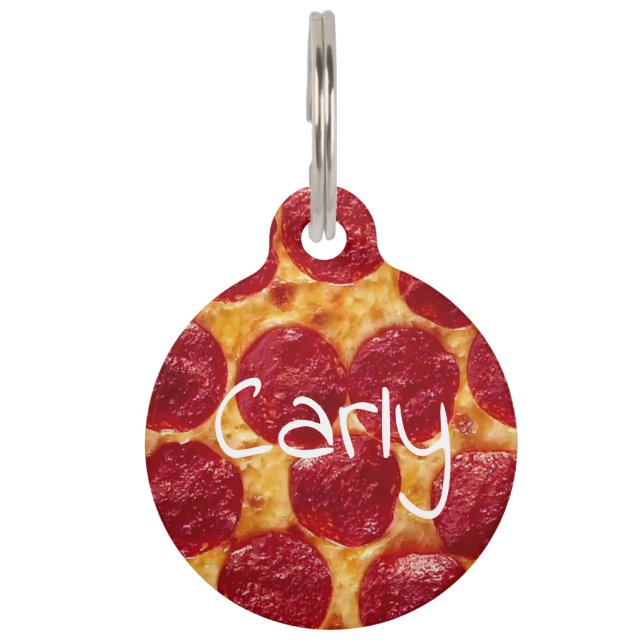 pepperonis pizza pet ID tag (Front)