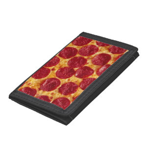 pepperonis pizza tri-fold wallet