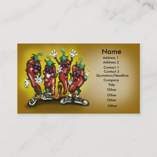 Customizable Peppers Card Business Card Templates