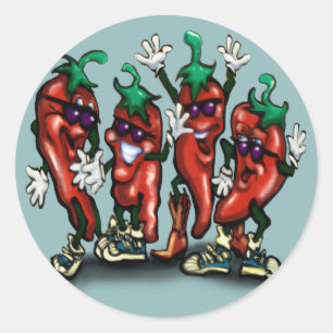 Peppers Classic Round Sticker