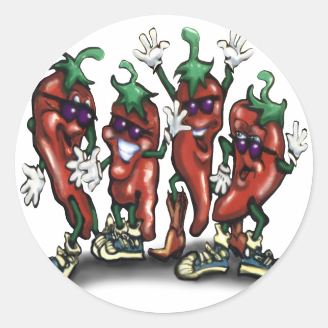 Peppers Classic Round Sticker (Front)