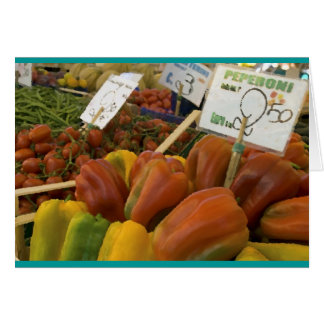 Peppers in the Rialto Market, Venice, Italy. Cards