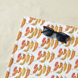 Peppers Pattern Beach Towel