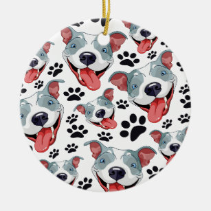 Peppy Pit Bull American Pitbull Pet Puppy Dog Ceramic Ornament