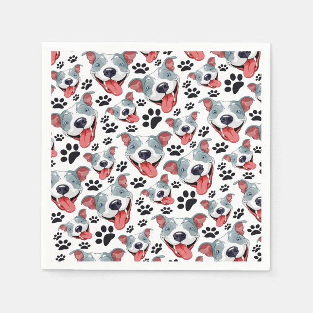 Peppy Pit Bull American Pitbull Pet Puppy Dog Napkins (Front)