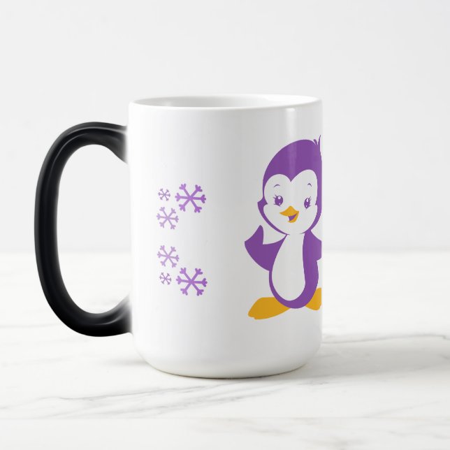 Peppy Purple Penguin mug (Left)