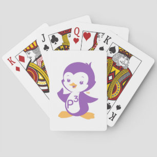 Peppy Purple Penguin Poker Cards