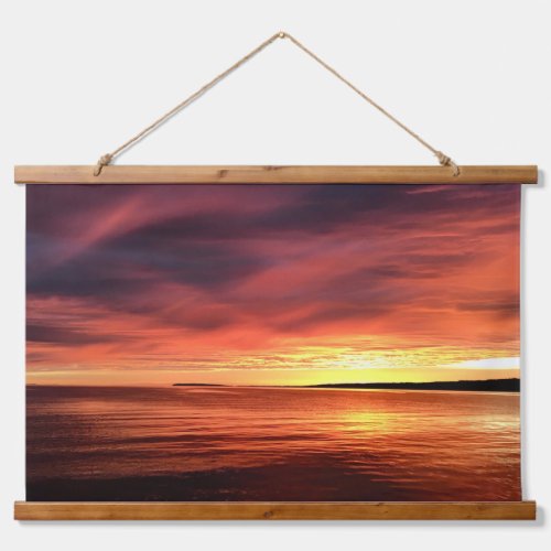 Pequaming Sunrise_Wood Topped Wall Tapestry