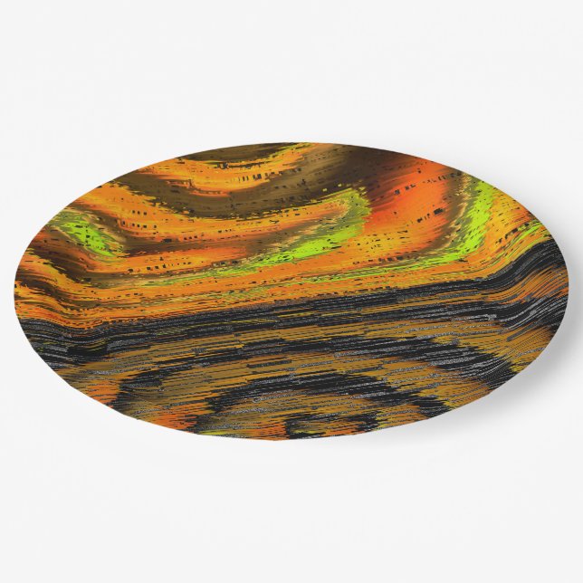Pequeno mosaico amarelado transversal e deformado paper plates (Angled)