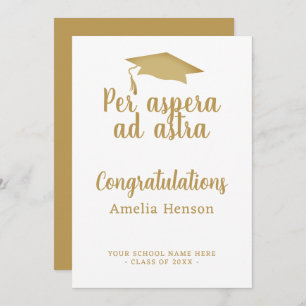 Per aspera ad astra Latin Congrat Graduation Cap Card