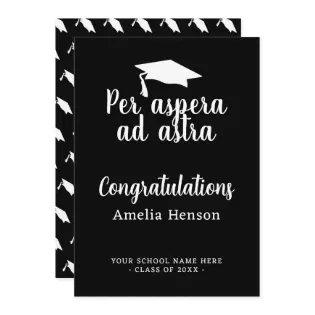 Per aspera ad astra Latin Congrat Graduation Cap Card