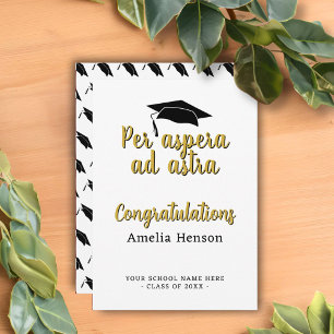 Per aspera ad astra Latin Congrat Graduation Cap Card