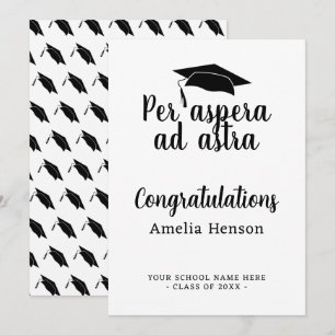 Per aspera ad astra Latin Congrat Graduation Cap Card