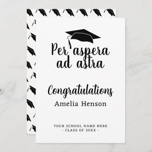 Per aspera ad astra Latin Congrat Graduation Cap Card