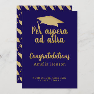 Per aspera ad astra Latin Congrat Graduation Cap Card