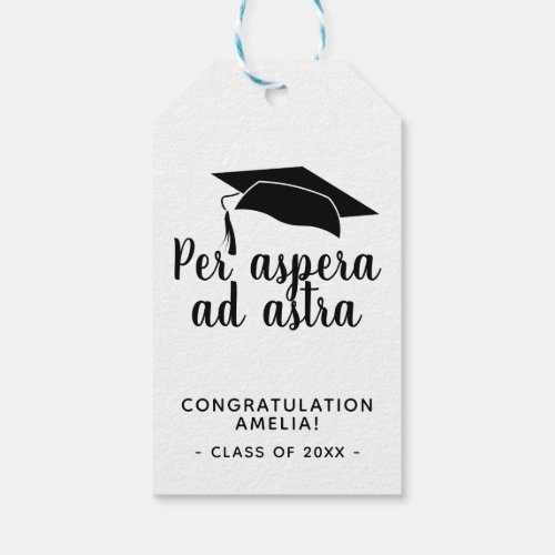 Per aspera ad astra Latin Congrat Graduation Gift Tags