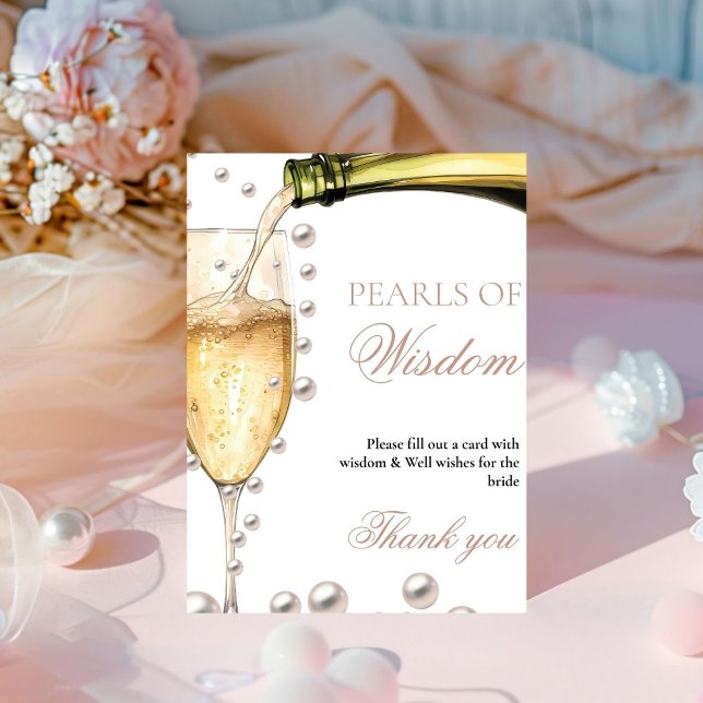 Perals & Prosecco bridal shower pearl of wisdom Pedestal Sign (Creator Uploaded)