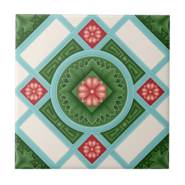 Peranakan Heritage Tile Mandala – Vibrant Nyonya  (Front)