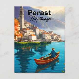 Perast Montenegro Travel Print, Perast Montenegro  Postcard