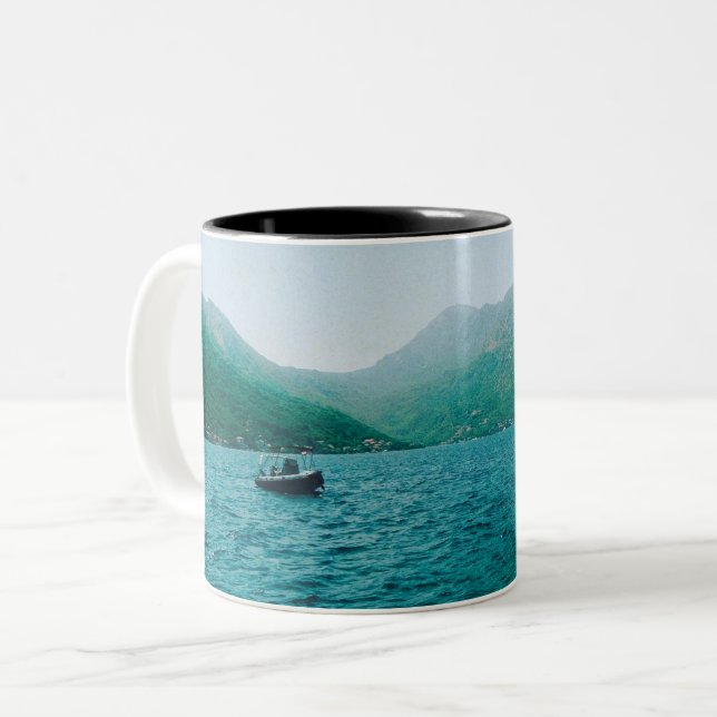 Perast - Montenegro Two-Tone Coffee Mug (Front Left)