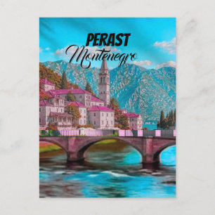 Perast Poster Montenegro Travel Print Vintage Wall Postcard